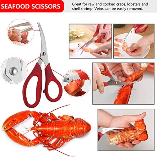 O conjunto de ferramentas de frutos do mar inclui 2 crackers de caranguejo 2 Foreco Fork 2 Brackers de Lobster 2 tesoura
