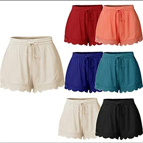 Andongnywell Shorts para mulheres Pijama de cordão sólido Pijama Mini calças de cor sólida calça curta