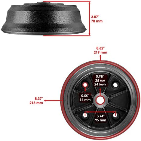 Cubo do freio da roda traseira caltrica esquerda/direita com pregos compatíveis com Kawasaki Mule 4010 4x4 KAF620M 2009-2021