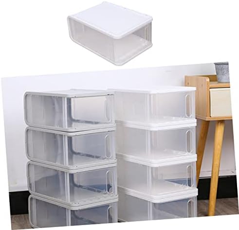Zerodeko 4pcs caixas de sapatos empilháveis ​​caixas de armazenamento de ornamento recipiente de caixa clara de armário de armário