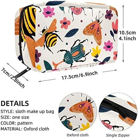 Bolsa de maquiagem Ratgdn Flores de Butterfly Buts Bags Cosméticos Bolsa de Tote portátil Travel Caso Organizer Caso Ferramentas