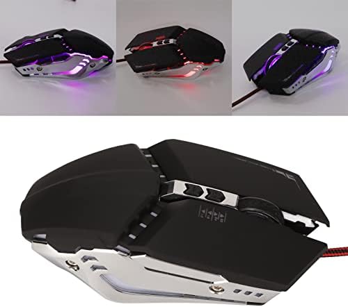 Mouse de jogos com fio de Yoidesu, camundongos para jogos respirando plugue de LED RGB e reproduzir alta precisão 4 dpi ajustável