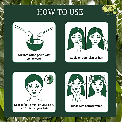 Indus Valley Bio Organic Amla Herbs Powder para cuidados com os cabelos e cuidados com a pele