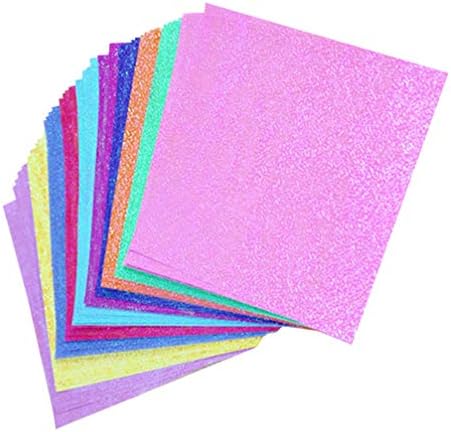 Papel de nuobesty papel 50pcs papel origami cor de dupla face quadrada papel dobrável papel brilho para crianças artes para iniciantes suprimentos de diy suprimentos de cor aleatória l glitter oragami