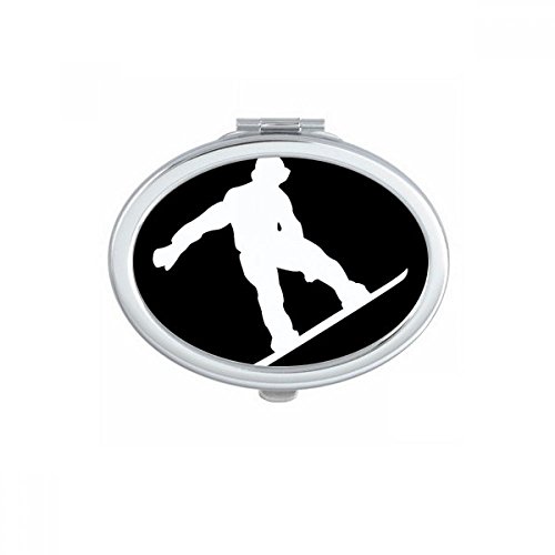 Salto de skate Sport Sport preto contorno oval espelho portátil dobra maquiagem de mão dupla lateral óculos
