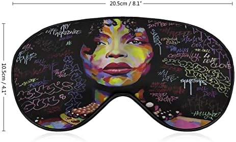 Africana Black Woman Sleep Mask Sleep Máscara de Máscara de Máscara para os olhos com cinta ajustável para homens mulheres
