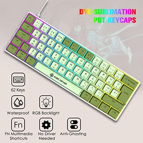 PEQUENO TECLADO MECÂNICO GAMING TIPO-C CONDUTADO COM CAPAS DE TENHAS CHINHAS PBT RAUS RECH RGB LILHO DE 60% Layout