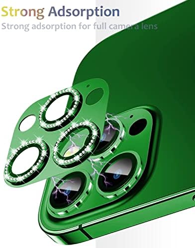 Protetor de lente da câmera de diamante Kanosan Bling para iPhone 13 Pro Max / 13 Pro 3d Metal mais 9H Vidro temperado Anti -arranhão Acessórios de capa da câmera Decorativa Acessórios para iPhone
