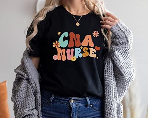 Retro Groovy CNA Graduação de enfermagem Apresentar camiseta certificada de assistente de enfermagem, assistente de enfermagem