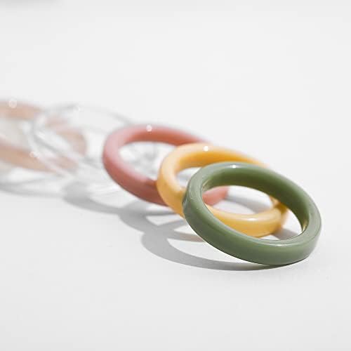 Kolesso moda colorida resina transparente quadrada redonda anéis grossos para mulheres Tartaruga vintage Ringos de jóias de dedos-65121