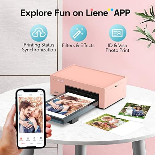 Impressora fotográfica de Liene 4x6 '', impressora de imagem Wi-Fi, 20 folhas, foto em cores, impressora fotográfica para