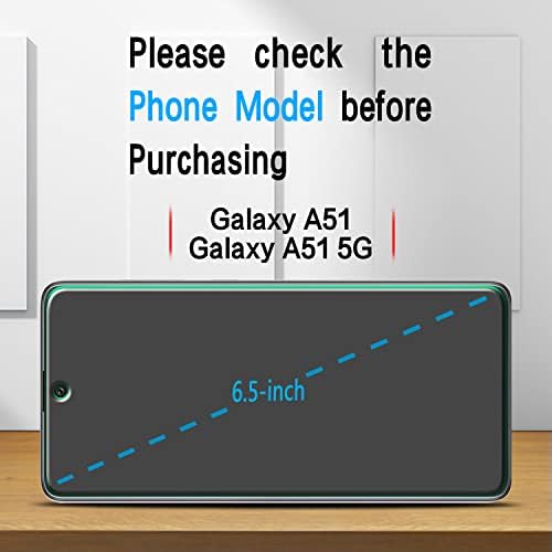 Protetor de tela Slanku para Samsung Galaxy A51, A51 5G, A51 5G UW Vidro temperado, bolhas grátis, anti-arranhão, fácil de instalar