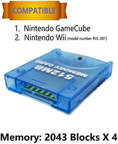 Hyamass 128 MB de alta velocidade GameCube Salvar salvar cartões de memória de jogo compatível com os kits de acessórios para Nintendo Gamecube e Wii - Black