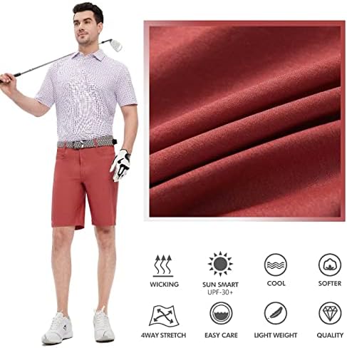 Shorts de golfe masculinos seco rápido de 10 '' Casual cintura esticada front llow Flex Hybrid Mens shorts