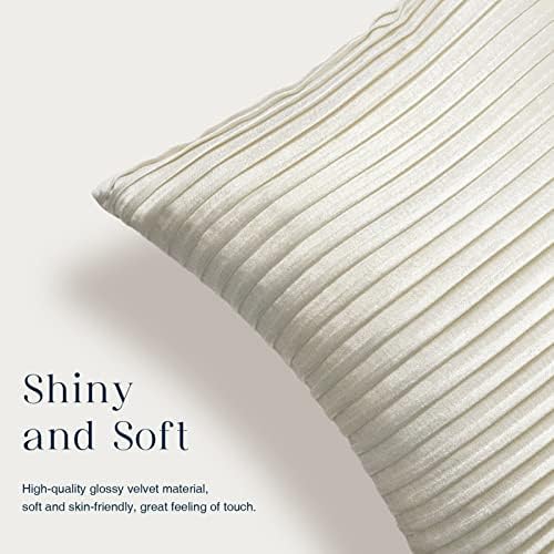 Pacote fantasmoscópio de 2 capas de travesseiro decorativo de veludo - Projeto plissado de veludo triturado - barragens