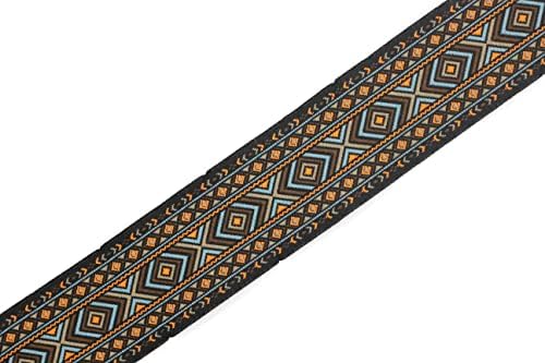 Bobina de 11 jardas de 1,37 polegadas de largura e laranja africana Ribbon vintage Jacquard African Pattern Costure