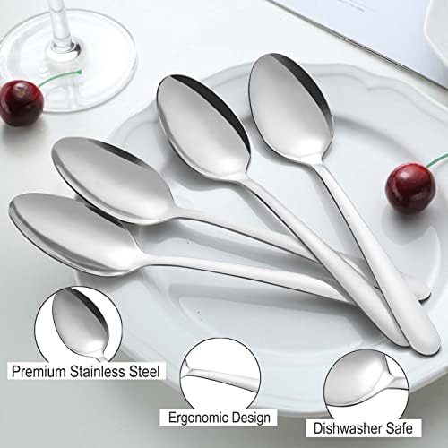 Pleda 48 Peças Dinner Forks and Spoons, contém 24 peças colheres e 24 peças, colheres de aço inoxidável e garfos, colheres