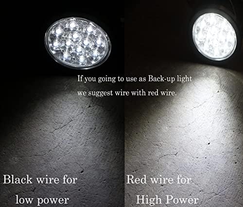 Par de 2 kits de luz reversa de backup de 4 LED 4 incluem ilhó, plugue lente clara Trailer de caminhão leve branco RV 25108C-WK
