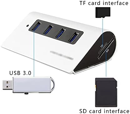 SDFGH Hub múltiplo Expander Alta velocidade Separator Card Reader com adaptador de suprimento de combinação para laptop