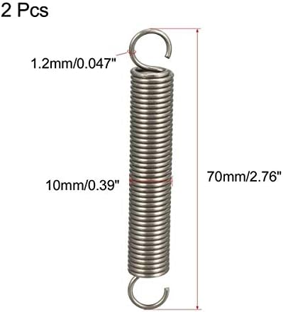 Conjunto de mola 2pcs estendidos Springs compactados aço de aço pequeno mola de tensão de gancho duplo para o computador marinho eletrônica