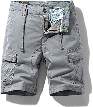 Shorts para homens, shorts de carga leves masculinos com bolsos de algodão solto shorts respiráveis ​​retos para homens casuais