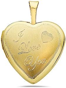 Jewellers PORI 14K Solid Yellow Gold Heart Locket Pingents- para fotos, mensagens, Sentimental's