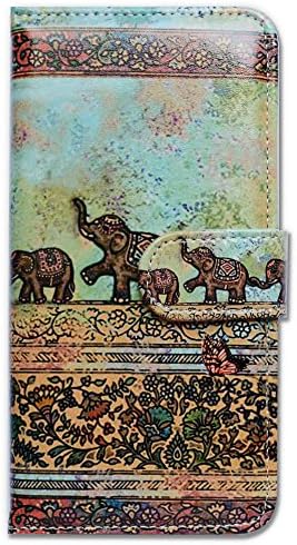 Caixa do BCOV iPhone XR, elefantes tribais Caixa de couro da carteira de elefantes com o suporte do slot de cartão de identificação