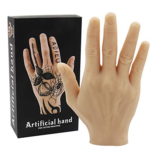Prática de tatuagem de autentr Hand - Prática de tatuagem de silicone premium prática de tatuagem falsa prática de