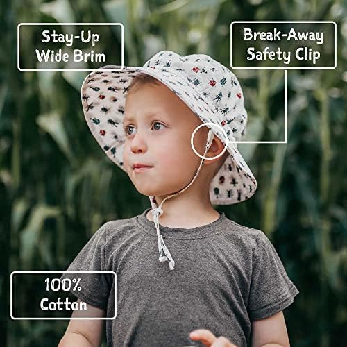 Jan & Jul Kids 'Grow-With-Me-Hat UPF 50+ Cotton Bucket para meninos, com grande borda