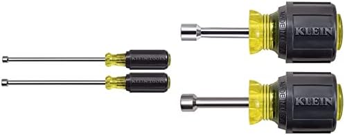 Klein Tools 646m Ferramentas de ferramentas, tamanhos de drivers de porca magnética 1/4 e 5/16 polegadas, eixos de 6