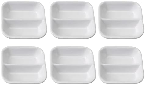 Hanabass 6pcs Cerâmica Platter Serviço 2 Aperto do compartimento que serve bandeja de molho retangular dividido pratos
