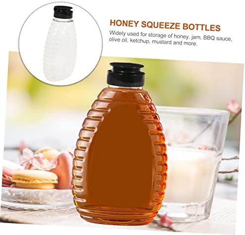 Cabilock 6pcs garrafa de mel mini molho garrafas garrafas reutilizáveis ​​enchendo xarope de mel a calma amarela de estimação
