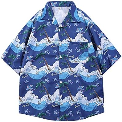 Camisas grandes e altas para homens de camisa leve e confortável de mangas curtas no verão