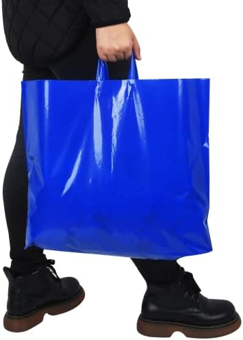 Camtoms grandes sacolas de compras de plástico com alças | Sacos de compras de plástico para pequenas empresas | Sacos de boutique | Grandes sacos de plástico com alças | Bolsas de mercadorias a granel | Grandes sacos de varejo