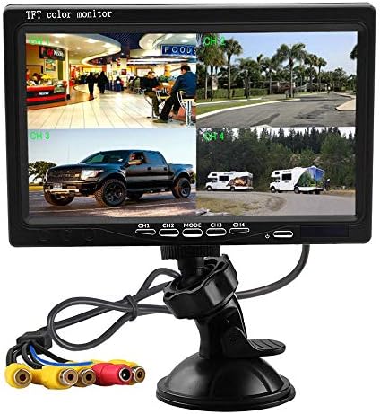 Monitor de câmera de backup de veículos de 7 polegadas Hikity 7 polegadas, Quad Split HD LCD Tela, monitor de carro para caminhão