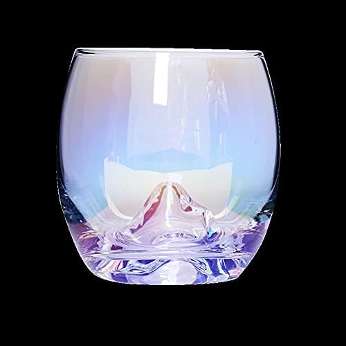 Dodouna estilo nórdico Rainbow Glass Teardrop Crystal Glass Home Personalidade colorida Vidro de vidro de água Red Iceberg Glass 300 ml