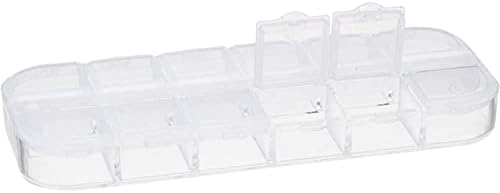 12 Grid Clear Plastic Jewelry Box Organizador, recipiente de armazenamento