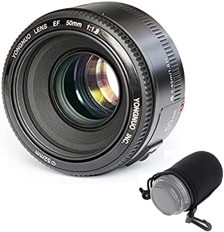 Yongnuo yn50mm f1.8 lente AF/MF Lente Prime Standard para câmera rebelde Canon EOS + Saco de Lens de cada vez