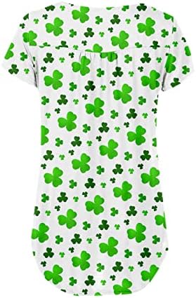 Camisa do dia de St Patricks para mulheres 2023 fofos de manga curta impressos henley tops casual v pesco