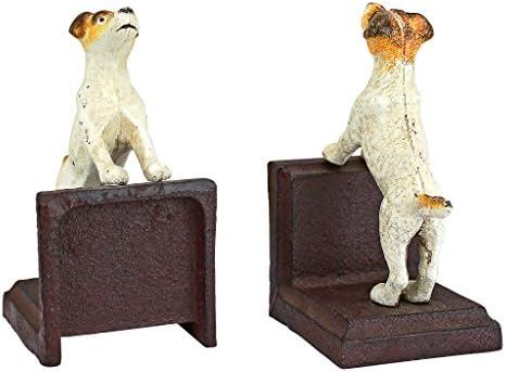 Design Toscano decoração britânica Bulldog Mascot Bookend estátuas, 6 polegadas, conjunto de dois, acabamento de bronze