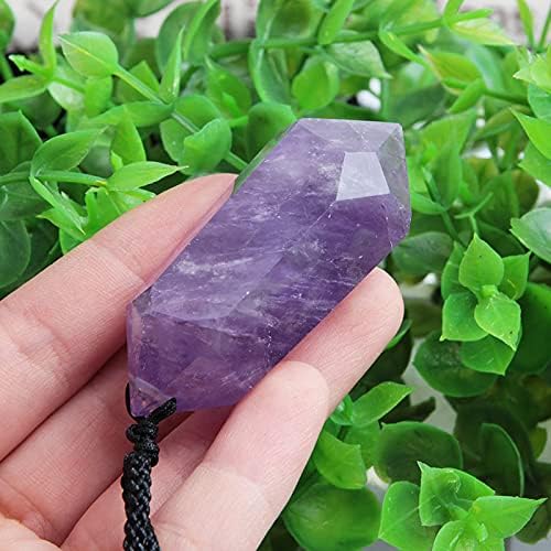 Acxico 1 pcs púrpura natural de quartzo purto pingente de cristal cura dt gemstone wand reiki