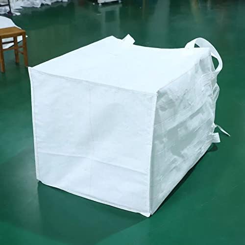 Bolsa a granel Fibc Chenguang, 1 saco de uma tonelada, 35 L x 35 W x 43 H, 2200 libras SWL, fundo liso de mochila, sacos de polipropileno de tecido, bolsa grande de quatro loops, fundo liso com bolsas de abertura de grande