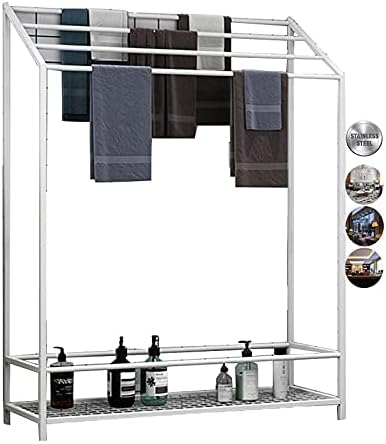 Wxxgy moderno, suporte para toalhas de toalhas modernas Stand sozinho com prateleira de armazenamento e barras de
