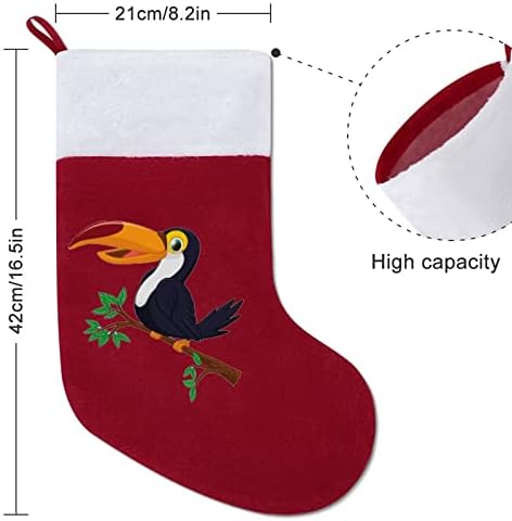 Toucan Christmas pendurando meias de meia para a decoração de casa de férias de lareira de Natal