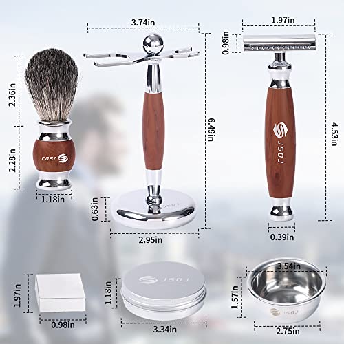 Qual kit de barbear molhado de luxo masculino, kit de barbear nostálgicos clássicos, caixa de presente de barbear de