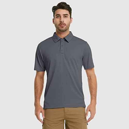 Condyoo Polo Camisetas para homens Golfe de manga curta Camas de pólo esportivo camisetas táticas de tênis casual de tênis