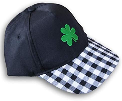 Varejo do dia de St. Patrick Shamrock Baseball Cap meu chapéu de sorte em preto e branco - um tamanho ajustável