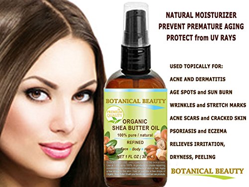 Botânico Beauty African Shea Nut Oil, puro/natural. Para rosto, corpo e cabelo 1 oz- 30 ml