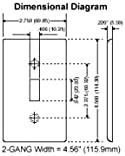 LEVITON 80709-W 2 GANG DISPOSITIVO DISPOSITIVO PLATE, TAMANHO PADRÃO, NYLON TERMOPLÁSTICO, MOLHADO DE DESPRESA, 1 PACO,