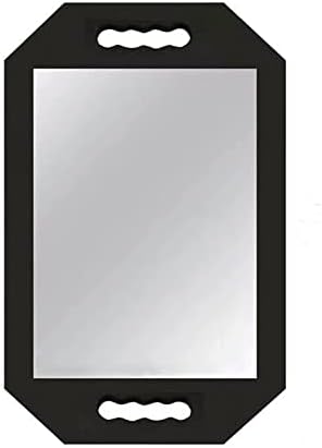 Espelho de mão leve leve e leve - espelho de alça de espuma preta para barbeiros, salões e esteticistas - espelho duplo - levado